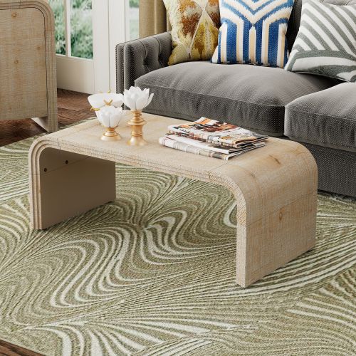 Minimalist Coffee Table with Curved Art Deco Design for Living Room or Dining Room Minimalist Coffee Table with Curved Art Deco Design for Living Room or Dining Room