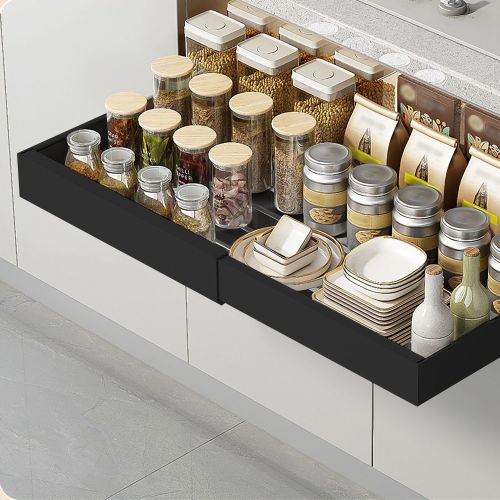 Expandable Pull out Cabinet Organizer Slide out Drawers Roll out Sliding Storage Self Carbon Steel with 12.2-20.5in Extendable Width 17lbs Max Load Expandable Pull out Cabinet Organizer Slide out Drawers Roll out Sliding Storage Self Carbon Steel with 12.2-20.5in Extendable Width 17lbs Max Load